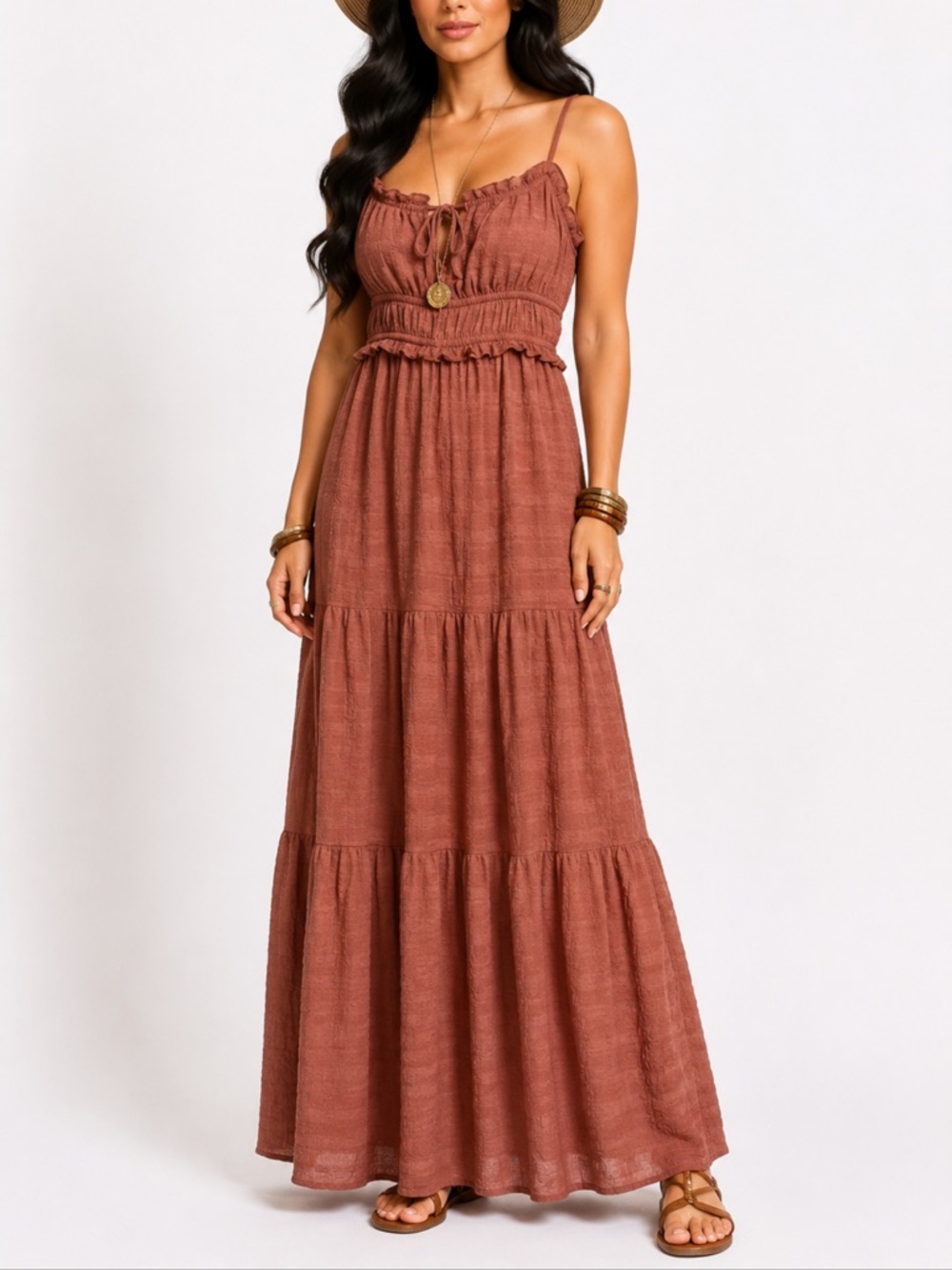 Babydoll milkmaid style maxi dress spaghetti strap maxi dress summer romantic